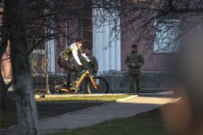 Vitali Klitschko on a bicycle