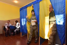 Polling station in the Kovyari village