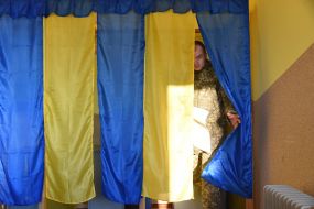 Polling station in the Kovyari village