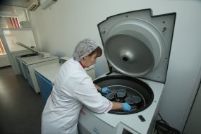 Room for blood centrifugation