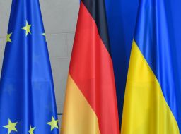 Flags of the European Union, Germany and Ukraine