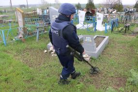 Pyrotechnist checks the graveyard for ammunition