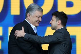 Petr Poroshenko and Vladimir Zelensky
