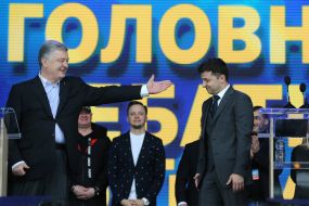 Petr Poroshenko and Vladimir Zelensky