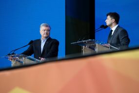 Petr Poroshenko and Vladimir Zelensky