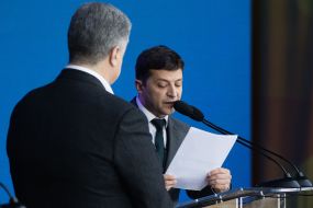 Petr Poroshenko and Vladimir Zelensky