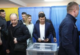 Vladimir Zelensky with his wife Elena