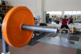 The athlete raises the bar