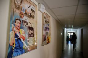 Posters on sports topics at the Concha Zaspa Olympic Center
