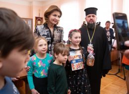 Marina Poroshenko and Metropolitan Epiphanius