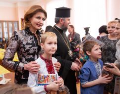 Marina Poroshenko and Metropolitan Epiphanius
