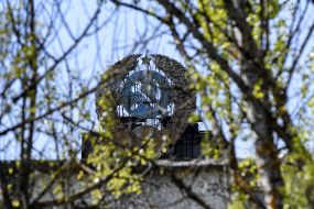 Самое высокое здание Припяти с гербом СССР