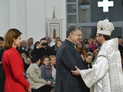 Svyatoslav Shevchuk, Petro Poroshenko and Marina Poroshenko
