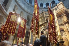 Divine service in the temple of the Holy Sepulcher