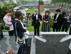 Petro Poroshenko, Maryna Poroshenko and Mikhailo Poroshenko