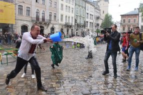 Andriy Sadovy during the Watering Monday