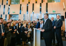 Petro Poroshenko at a meeting with representatives of public and business