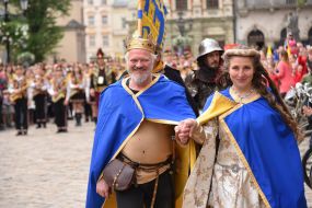 Participants of the festive procession
