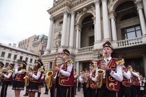 Participants of the festive procession