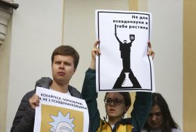 Participants of the march "Ukraine without science"