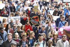 Participants of the march "Ukraine without science"