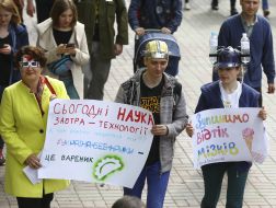Participants of the march "Ukraine without science"