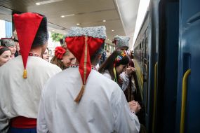 The chapel enters the train