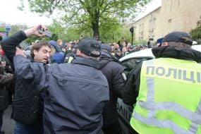 Law enforcers control the procedure