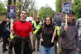 Activists with portraits of UPA soldiers