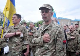 Rally against the demolition of a tent in Kharkov