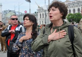 Rally against the demolition of a tent in Kharkov
