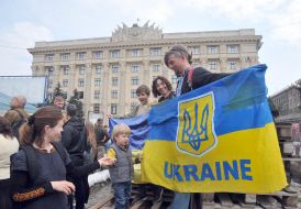 Rally against the demolition of a tent in Kharkov