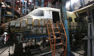 The body of the AN-148 aircraft on the test bench