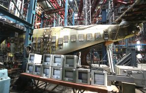The body of the AN-148 aircraft on the test bench