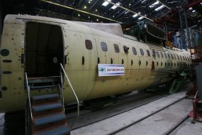 The body of the AN-148 aircraft on the test bench