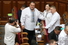 People's deputies in embroidery shirts