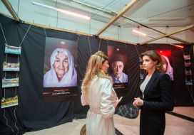 Maryna Poroshenko and Emine Dzhaparova