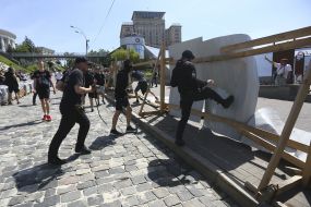 The activists destroy the fence