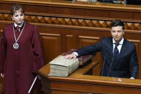Natalia Shaptala and Vladimir Zelensky