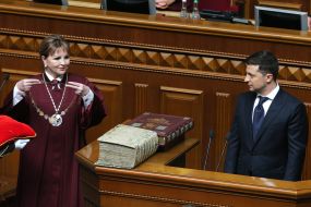 Natalia Shaptala and Vladimir Zelensky