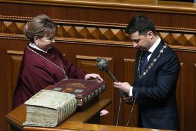Natalia Shaptala and Vladimir Zelensky