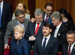Petro Poroshenko, Viktor Yushchenko, Dalia Grybauskaitė, Janos Ader