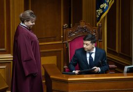 Natalia Shaptala and Vladimir Zelensky