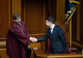 Natalia Shaptala and Vladimir Zelensky