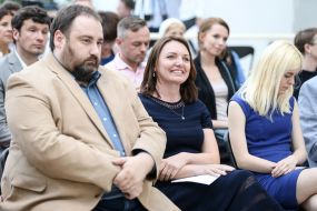 Yevhen Hlibovitsky, Myroslava Gongadze and Solomiya Gongadze