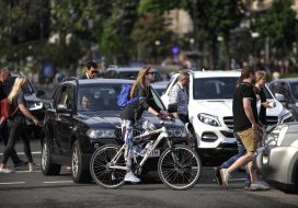 Cyclist on the road