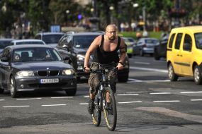 Cyclist on the road
