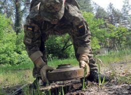 Fighter during exercise