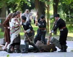 Участники военно-исторической реконструкции