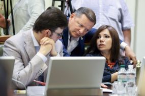 Victoria Sjumar, Oleg Lyashko and Viktor Galasyuk